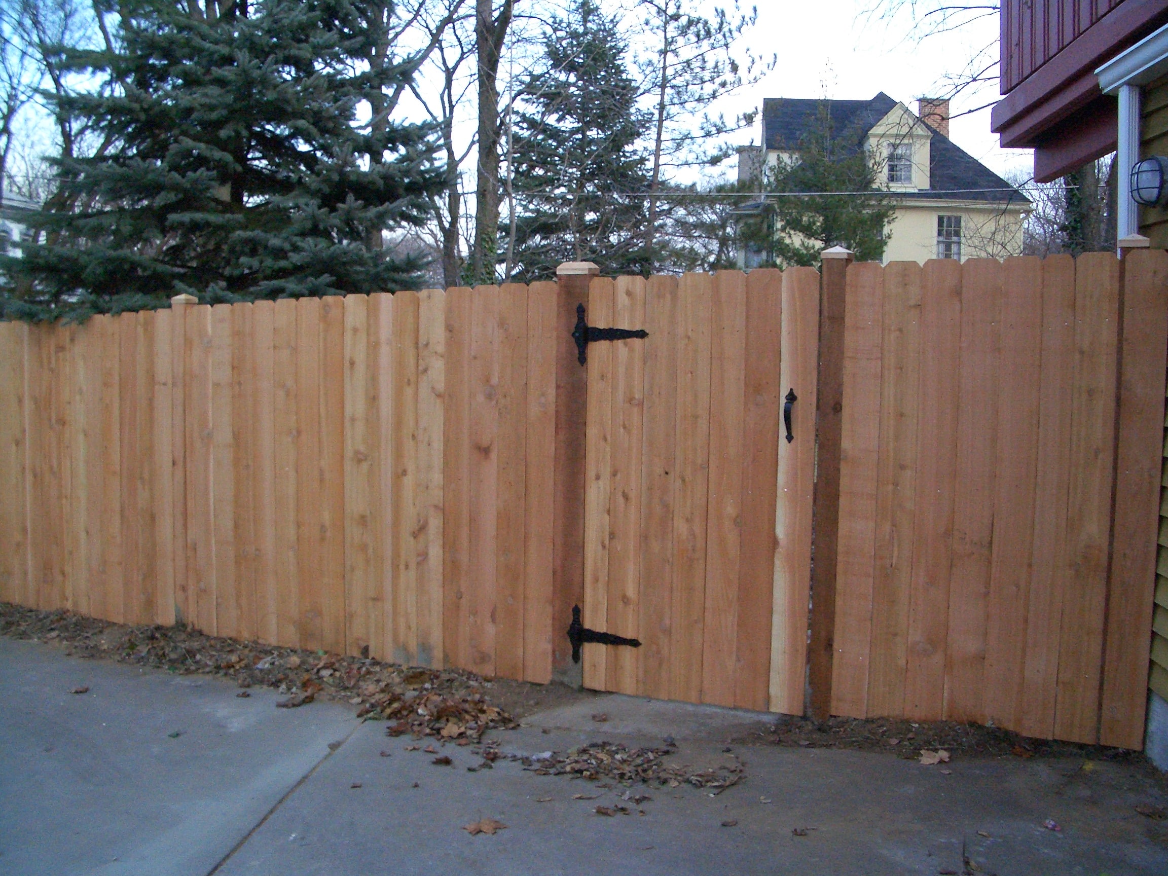 natural wood fence gate